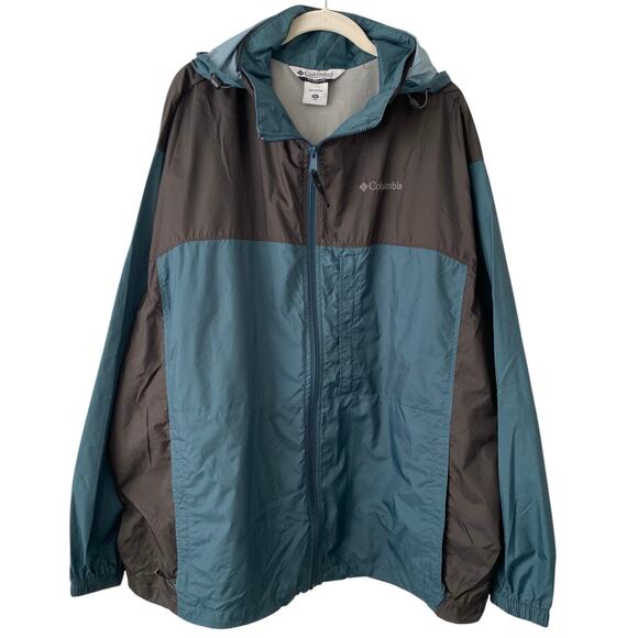 COLUMBIA Men's Windbreaker Jacket Size XXL Lightweight Hooded Full Zip - Picture 1 of 6